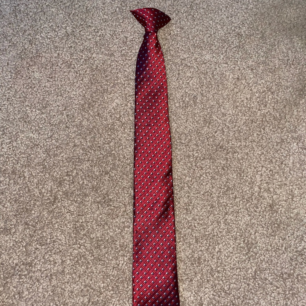 Red Clip On Tie